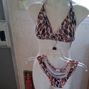 Leopard Print Halter Bikini Set